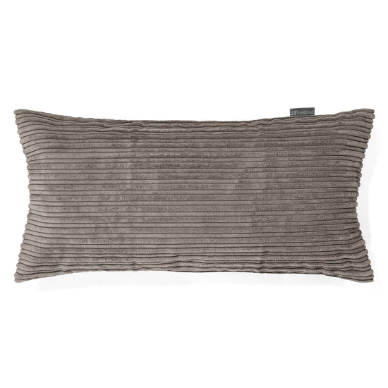 Coussin Rectangulaire Géant 40 x 80cm - Côtelé Anthracite 01