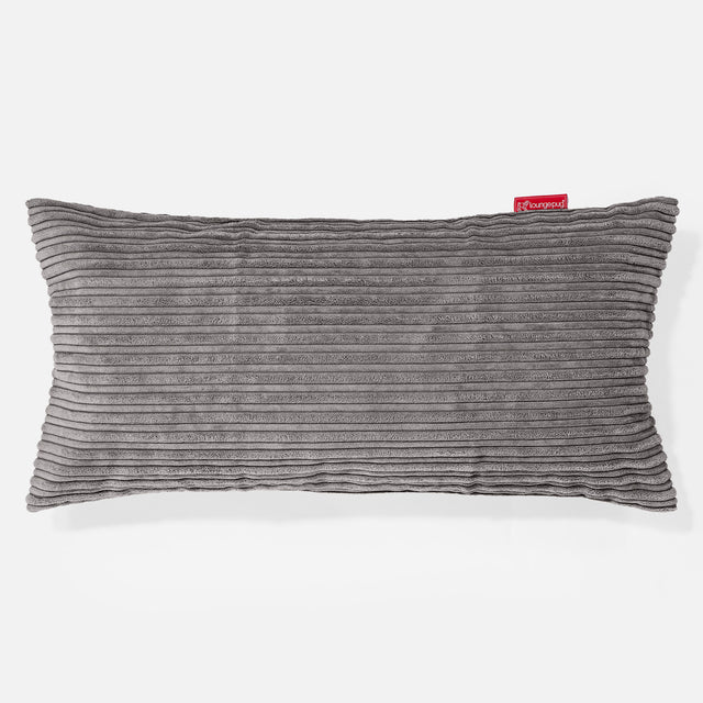 Coussin Rectangulaire Géant 40 x 80cm - Côtelé Anthracite 01
