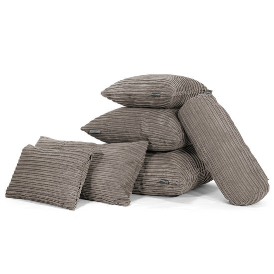Coussin Rectangulaire Géant 40 x 80cm - Côtelé Anthracite 04