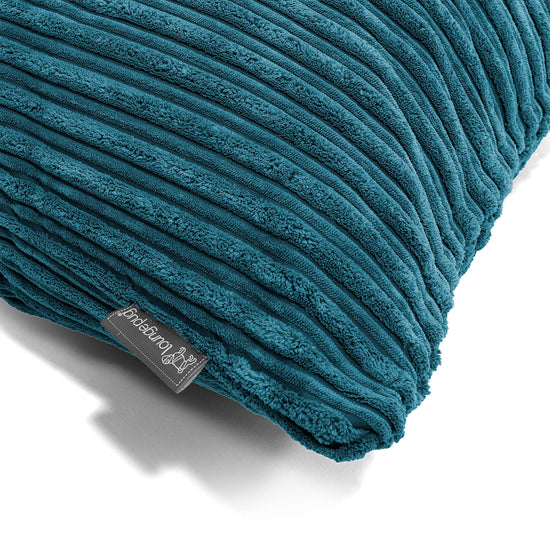 Coussin Rectangulaire Géant 40 x 80cm - Côtelé Bleu Canard 02