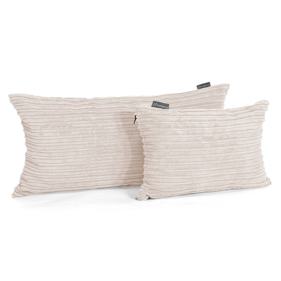Coussin Rectangulaire Géant 40 x 80cm - Côtelé Ivoire 03