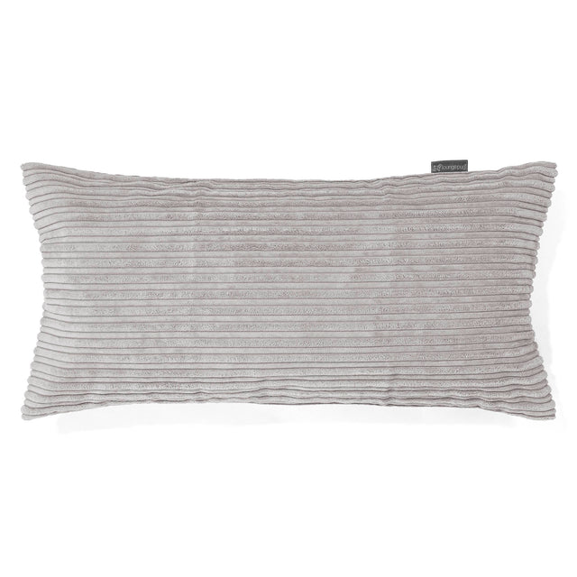 Coussin Rectangulaire Géant 40 x 80cm - Côtelé Gris Argent 01