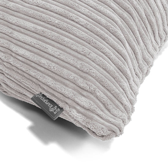Coussin Rectangulaire Géant 40 x 80cm - Côtelé Gris Argent 02