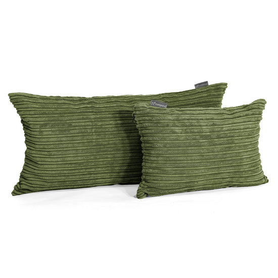 Coussin Rectangulaire Géant 40 x 80cm - Côtelé Vert Forêt 03