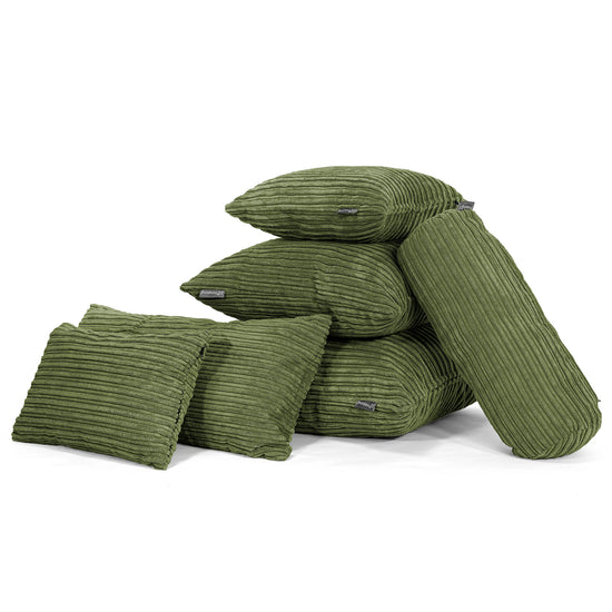 Coussin Rectangulaire Géant 40 x 80cm - Côtelé Vert Forêt 04