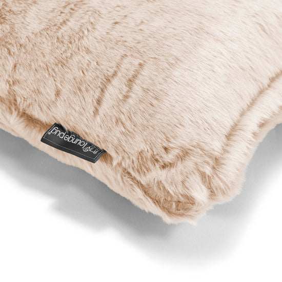 Coussin Rectangulaire Géant 40 x 80cm - Fausse Fourrure Lapin Blanc 02