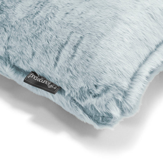 Coussin Rectangulaire Géant 40 x 80cm - Fausse Fourrure Lapin Bleu Pastel 02