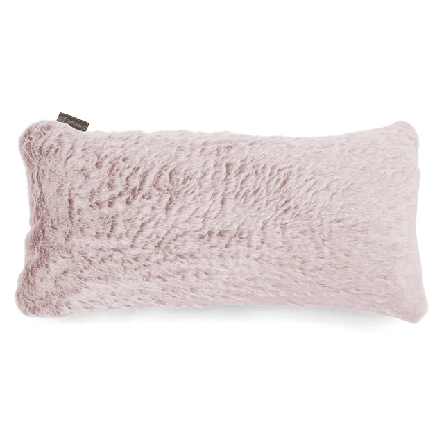 Coussin Rectangulaire Géant 40 x 80cm - Fausse Fourrure Lapin Rose Pastel 01