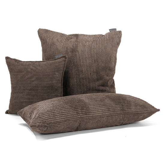 Coussin Rectangulaire Géant 40 x 80cm - Pompon Chocolat 03