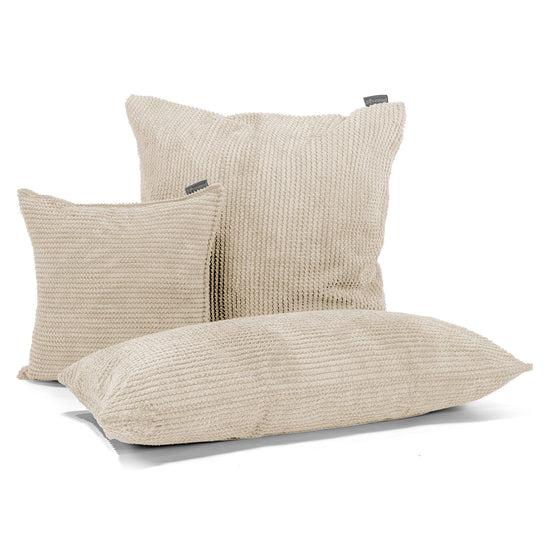 Coussin Rectangulaire Géant 40 x 80cm - Pompon Crème 03