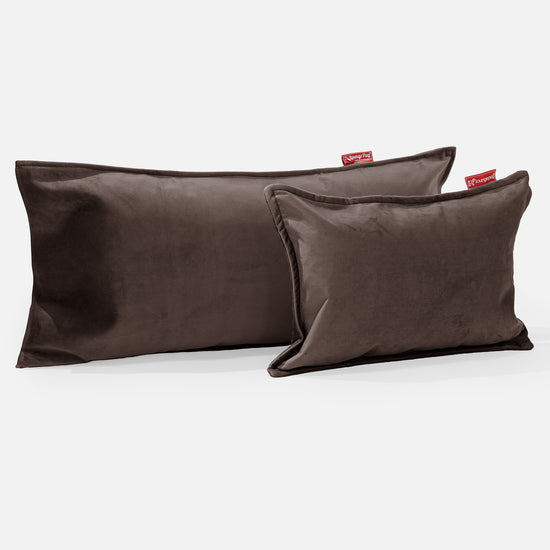 Coussin Rectangulaire Géant 40 x 80cm - Velours Espresso 03