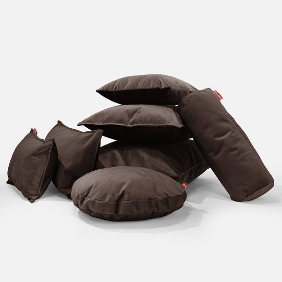 Coussin Rectangulaire Géant 40 x 80cm - Velours Espresso 04