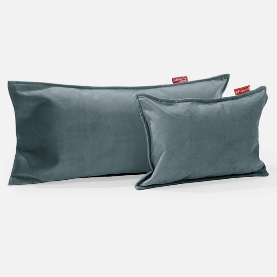 Coussin Rectangulaire Géant 40 x 80cm - Velours Mer Égée 03