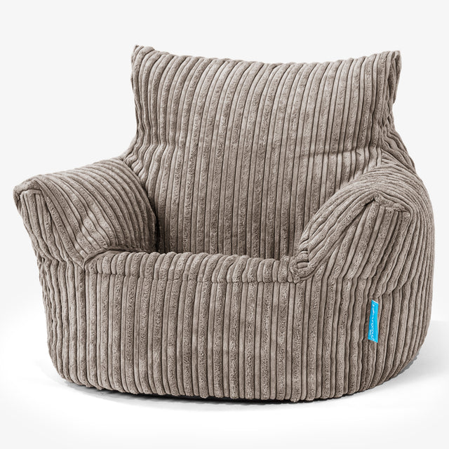 Fauteuil Pouf Bambin 1-3 ans - Côtelé Grège 01