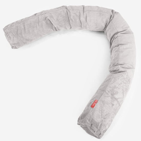 Traversin XXL - Côtelé à Fines Rayures Pierre 01