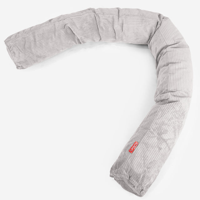 Traversin XXL - Côtelé à Fines Rayures Pierre 01