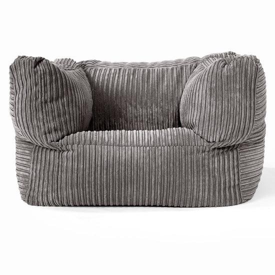 Albert Pouf Fauteuil Design - Côtelé Anthracite 01