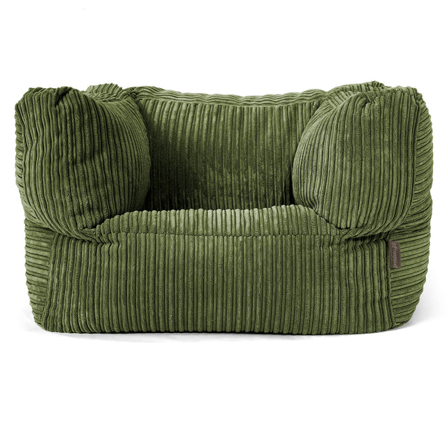 Albert Pouf Fauteuil Design - Côtelé Vert Forêt 01