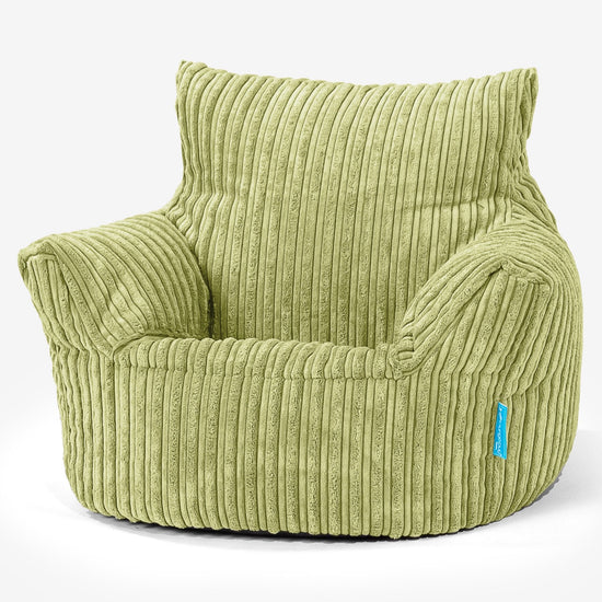Fauteuil Pouf Bambin 1-3 ans - Côtelé Vert Acide 01