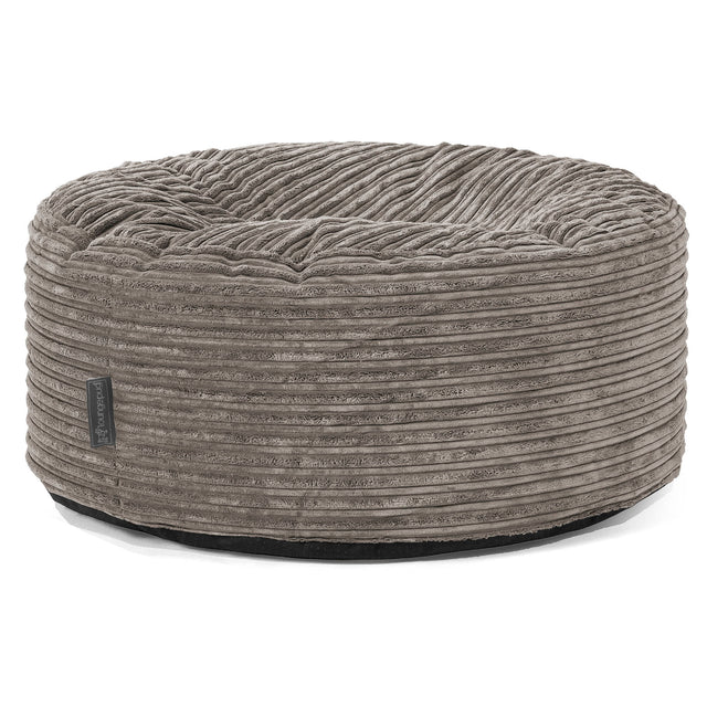 Pouf Design Rond - Côtelé Anthracite 01