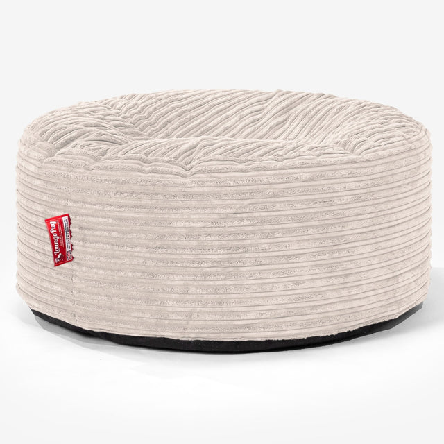Pouf Design Rond - Côtelé Ivoire 01