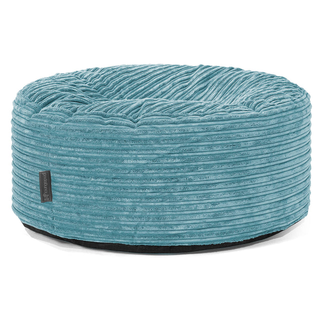 Pouf Design Rond - Côtelé Mer Égéé 01