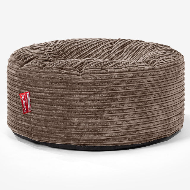 Pouf Design Rond - Côtelé Moka 01