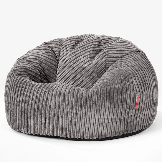 CloudSac 200 Pouf Géant Enfant à Mémoire de Forme 2-12 ans - Côtelé Anthracite 01