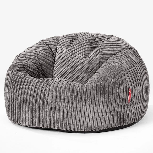CloudSac 200 Pouf Géant Enfant à Mémoire de Forme 2-12 ans - Côtelé Anthracite 01