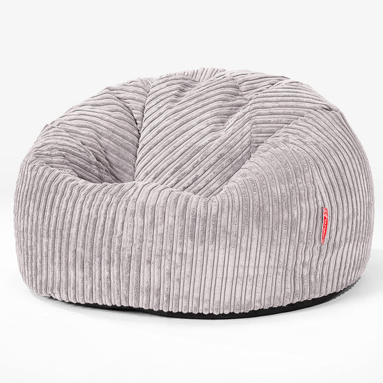 Pouf Poire Classique - Côtelé Gris Argent 01
