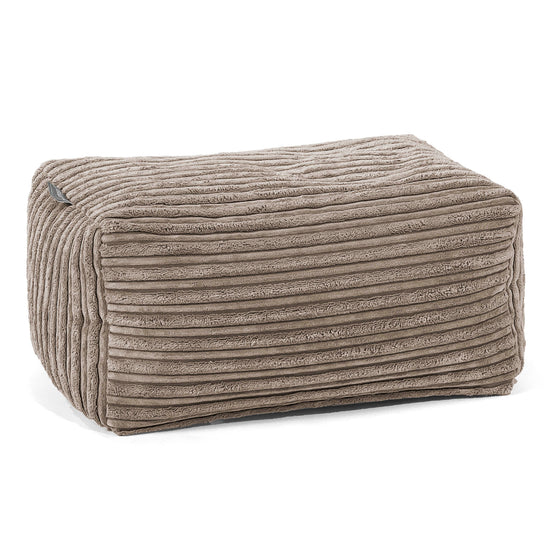 Pouf Repose Pied - Côtelé Grège 01