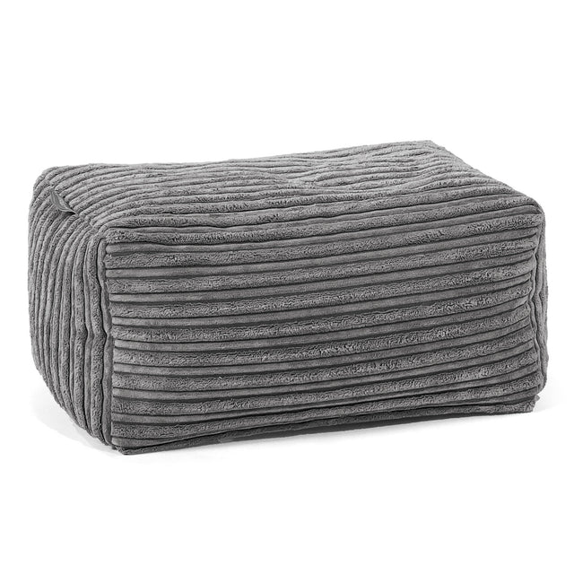 Pouf Repose Pied - Côtelé Gris Acier 01