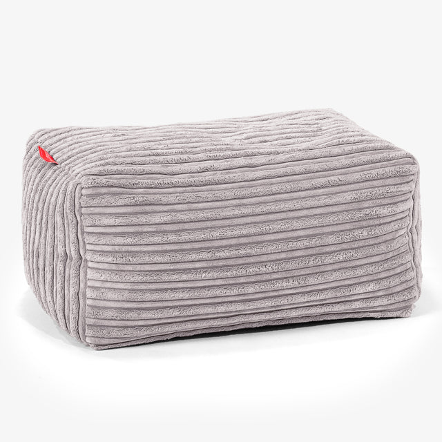Pouf Repose Pied - Côtelé Gris Argent 01