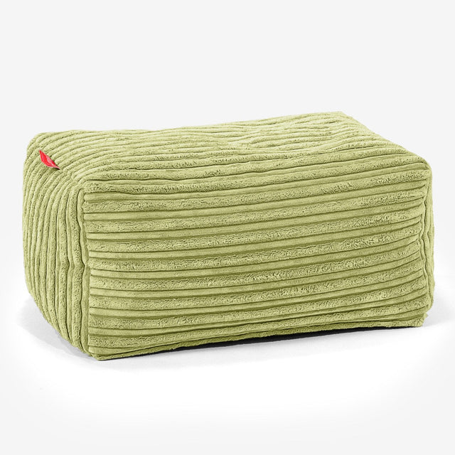 Pouf Repose Pied - Côtelé Vert Acide 01