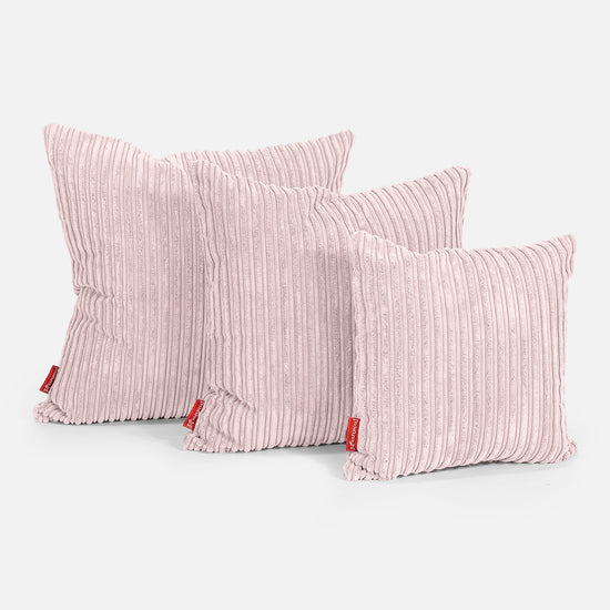 Coussin 47 x 47cm - Côtelé Rose 02