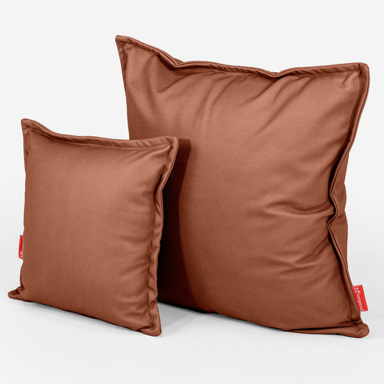 Housse de Coussin 47 x 47cm - Cuir Végan Marron 02