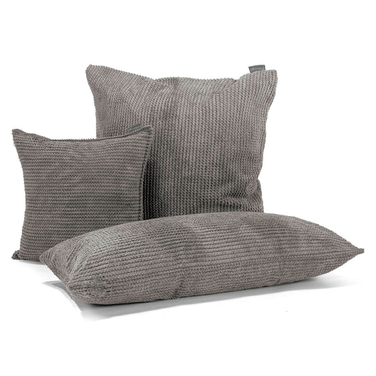 Coussin 47 x 47cm - Pompon Anthracite 04
