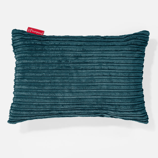 Coussin Rectangulaire 35 x 50cm - Côtelé Bleu Canard 01