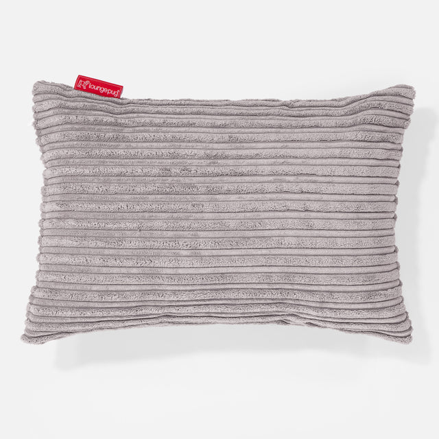 Housse de Coussin Rectangulaire 35 x 50cm - Côtelé Gris Argent 01