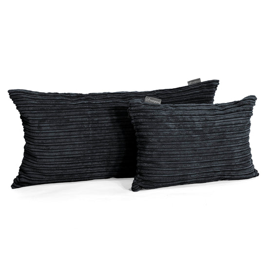Coussin Rectangulaire 35 x 50cm - Côtelé Noir 03