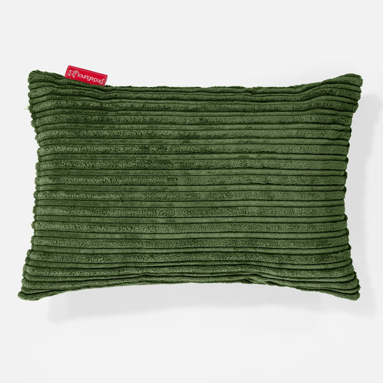 Housse de Coussin Rectangulaire 35 x 50cm - Côtelé Vert Forêt 01