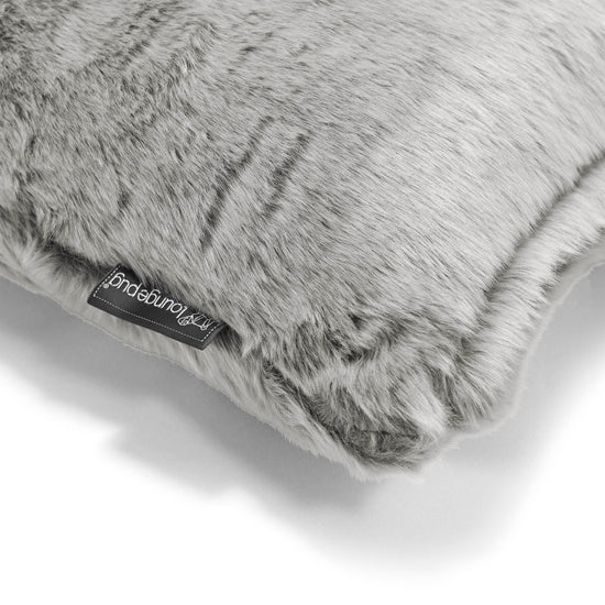 Coussin Rectangulaire 35 x 50cm - Fausse Fourrure Lapin Gris clair 02
