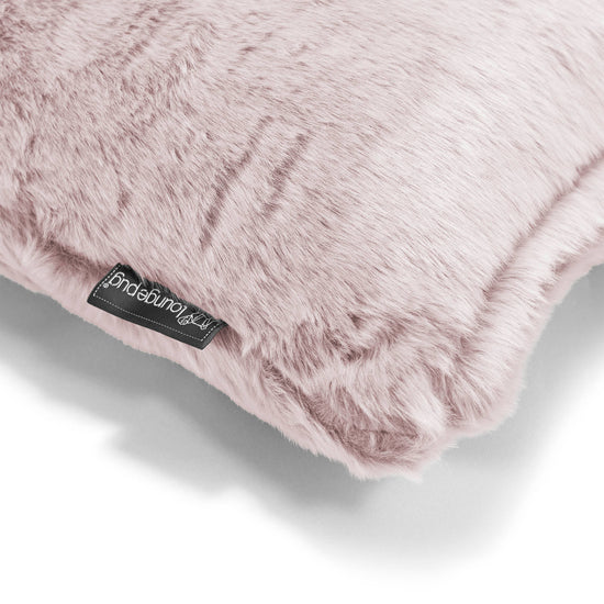 Coussin Rectangulaire 35 x 50cm - Fausse Fourrure Lapin Rose Pastel 02