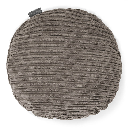 Coussin Rond 50cm - Côtelé Anthracite 01