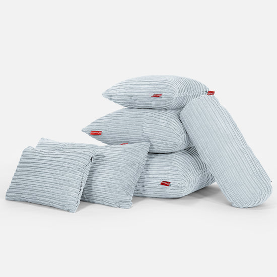 Coussin Rond 50cm - Côtelé Bébé Bleu 03