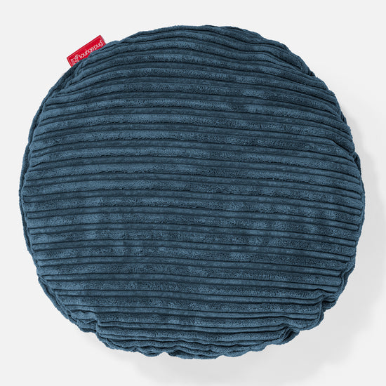 Coussin Rond 50cm - Côtelé Bleu Marine 01