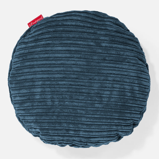 Coussin Rond 50cm - Côtelé Bleu Marine 01