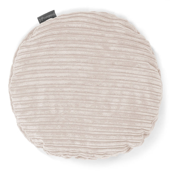 Coussin Rond 50cm - Côtelé Ivoire 01