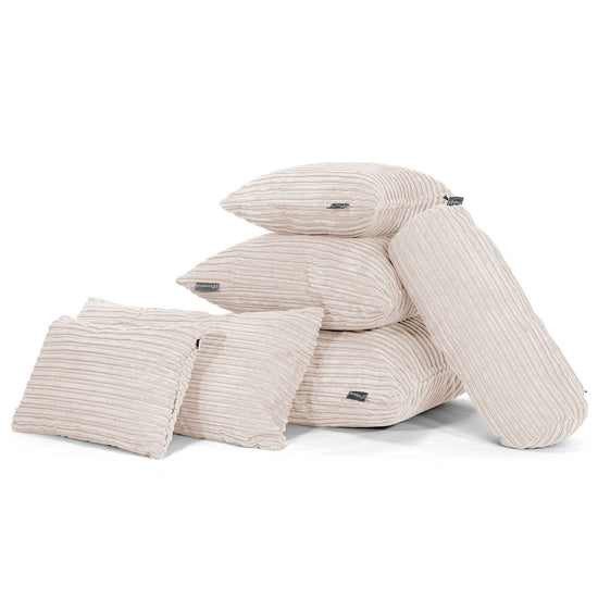 Coussin Rond 50cm - Côtelé Ivoire 03