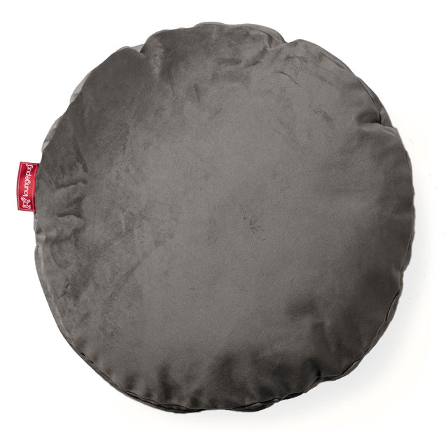 Coussin Rond 50cm - Velours Anthracite 01